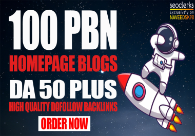 Build Dofollow 100 PBNs DA 50 PLUS Permanent Unique domain HomePage Backlinks