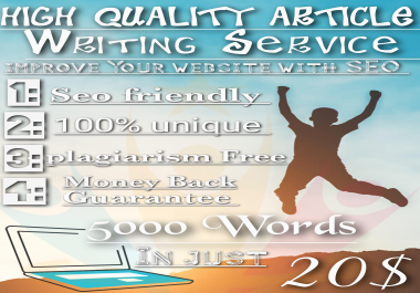 I Will write 5000 Articles Words With Full optimize for your Website