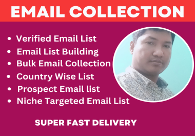 Niche targeted bulk email collection and contact list