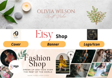 I will design your etsy shop banner,  cover,  or logo in 2 hour