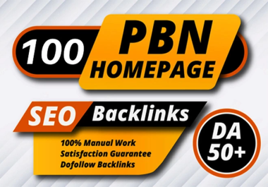 100 PBN On DA 50 Plus High Quality Homepage Backlinks