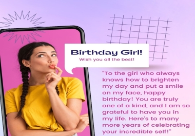 Boost Your Birthday Greeting, Unique words and social media post