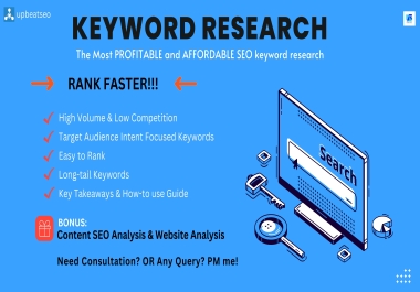 I will do profitable Keyword Research for your Website to rank Faster