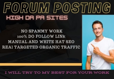 I Will Provide 60 Dofollow Forum Posting from High Quality Sites