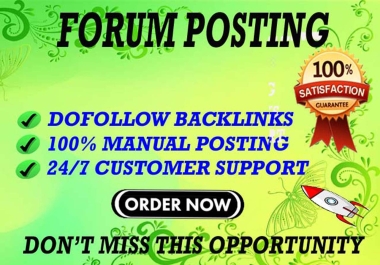 I Will 50 Forum Posting Manual Unique SEO Backlink Post