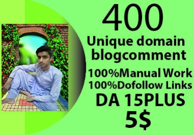 I will provide 400 high quality Unique domain blog comment backlinks with high da pa