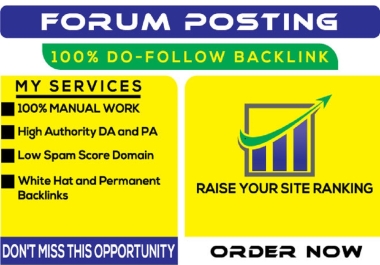 I will make 40 unique quality forum posting back links on High DA site