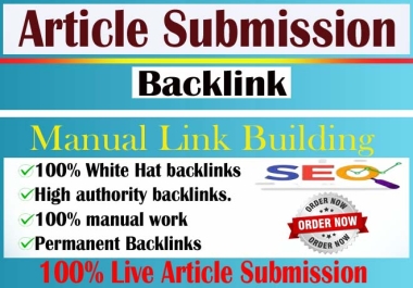Create 25 Article Submission Backlinks on High DA Sites