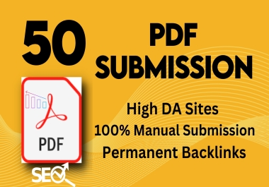 Publish pdf submission manually on 50 high da document sharing sites low spam score