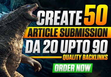50 Unique Article Submission handmade Dofollow Backlinks
