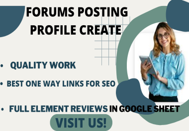 I will build 60 manual unique forum posting on high authority SEO forum posting backlinks