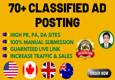 I will post 70 ads in top ad posting sites by manually