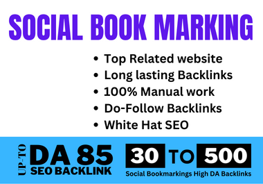 I will Create 100 do-follow backlinks with social bookmarking on high da site