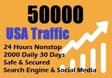 50,000 USA Genuine Real Traffic To Your Website For 1 month