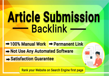 I will build 110 article submission backlinks off page seo web2.0 link building