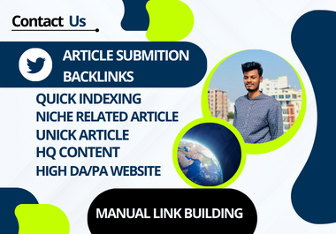 I will do high-authority article submission backlink marketing or off-page SEO