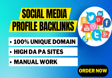 I will build 100 HQ social media SEO profile backlinks for brand creation