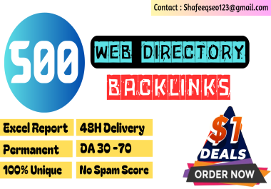 500 Web Directory Submission Backlinks For Cheap Price