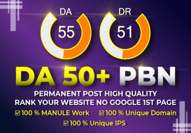 100 PBN DA 50+ Homepage backlinks and Dofollow, Permanent backlinks