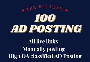 I post your ad in 100 high authority ad posting sites