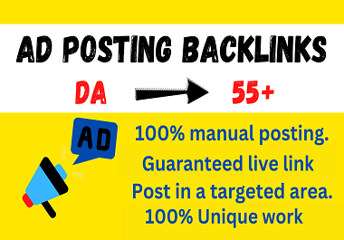 Post 160 ads and SEO backlinks on the High Authority site for your website link building