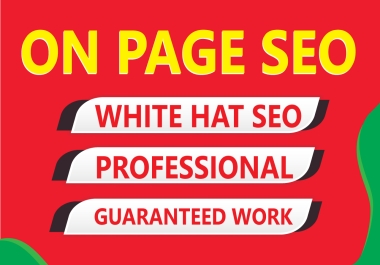 On page SEO and technical on page optimization of your website