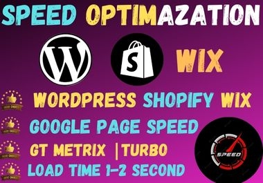 I will speed up shopify wix wordpress website also improve on gtmetrix