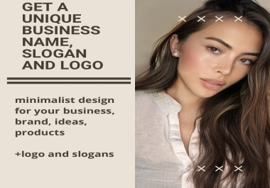 I will provide short minimalist business name,  slogans and logo