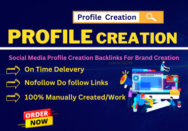 I will do 50 HQ profile creation backlinks in social media profile submission SEO site