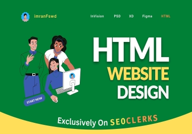I Will Build HTML CSS Website,  Convert Figma To HTML Website,  XD To HTML Website Design Basic
