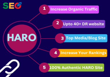 I will Do HARO Backlinks From DR40+ to 95 With Guarantee