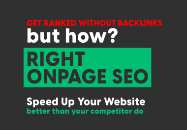 Complete Onpage SEO and Speed Optimization for Score up to 80