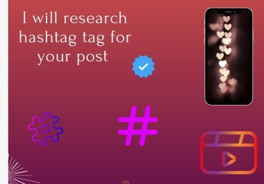 I will research 20 hashtag on given niche