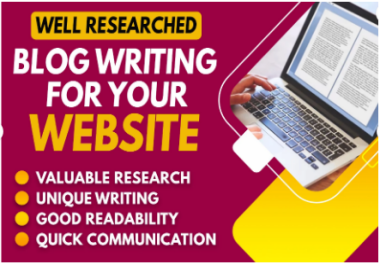 I Will Write One High-Quality 1000+Words SEO Articles or Blogs