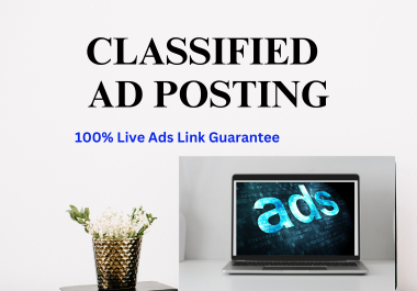 Build 150 ad posting on top classified ads High Quility sites