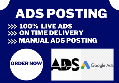 I will do 100 manual top ad postings on high usa ad sites.
