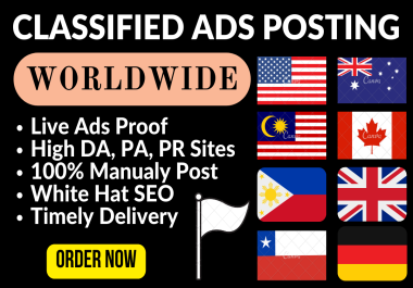 I will post 50 high quality ad submission USA UK AUS top ad posting ranking increase traffic