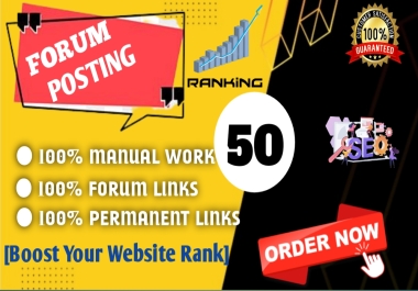 Provide 50 forum posting Backlinks From High DA Website