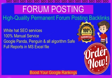 I will create 50 high quality forum posting for your website ranking