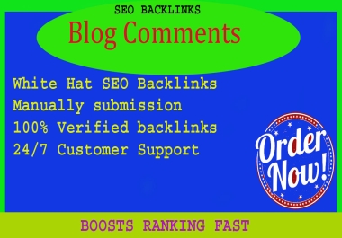 I will provide 120 blog comments backlinks from high DA sites.