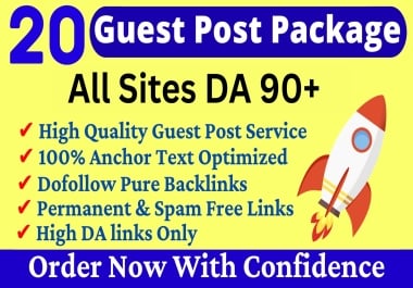 I Will SEO 20 Guest Posts And Guest Posting Dofollow Backlinks On High Quality Websites