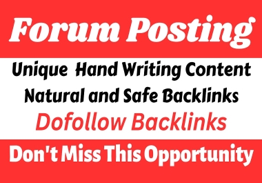 I will provide 50 dofollow forum postings backlinks High Quality Sites