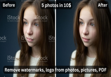 I will remove watermarks,  logo from photos,  pictures,  PDF
