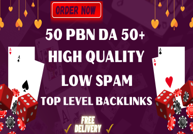 I Will Provide Manual 50 PBN DA 50+ Powerful Homepage dofollow Backlinks