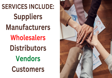 I will research reliable suppliers,  manufacturers,  customers and distributors for your business