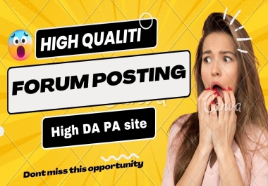 Manually 50 Forum posting high quality Seo backlinks High DA PA site