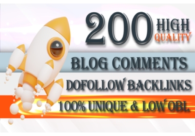 I will 200 High Quality Blog Comments Backlinks Low OBL
