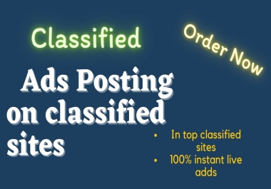 I will Post 50 Clasified ads on top rated websites