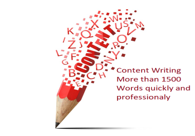 Content Writing More than 1500 Words quickly and professionally
