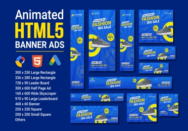 I will design animated HTML5 banner ads for google ads